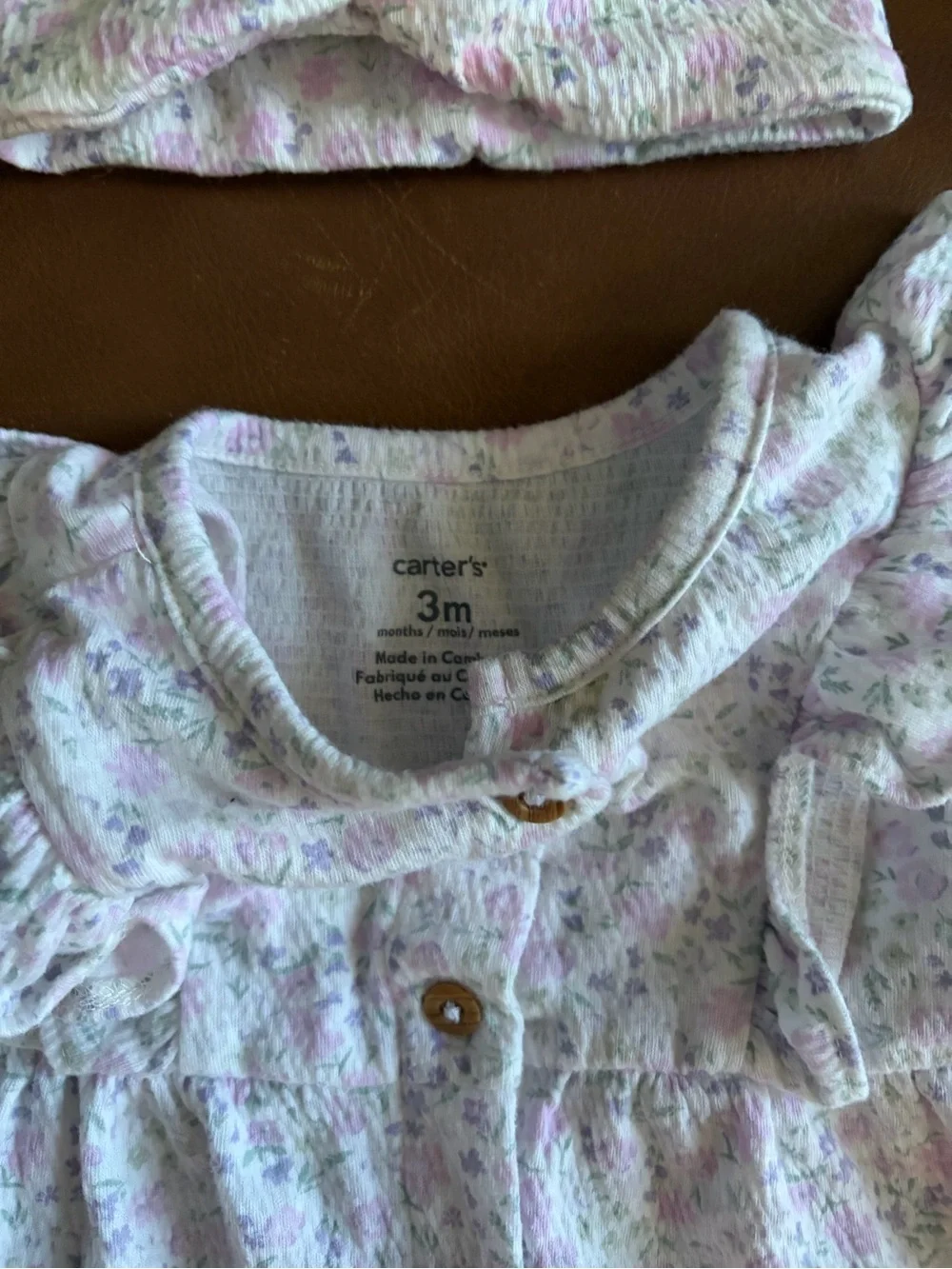 Carter's White Romper with Pastel Floral Print and Matching Headband